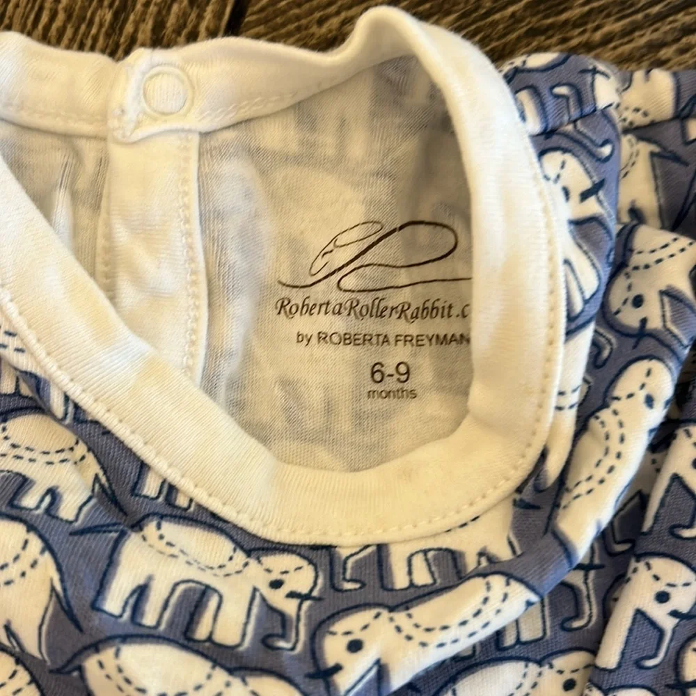 Roberta Roller Rabbit onesie pajamas. Size 6 to 9 months